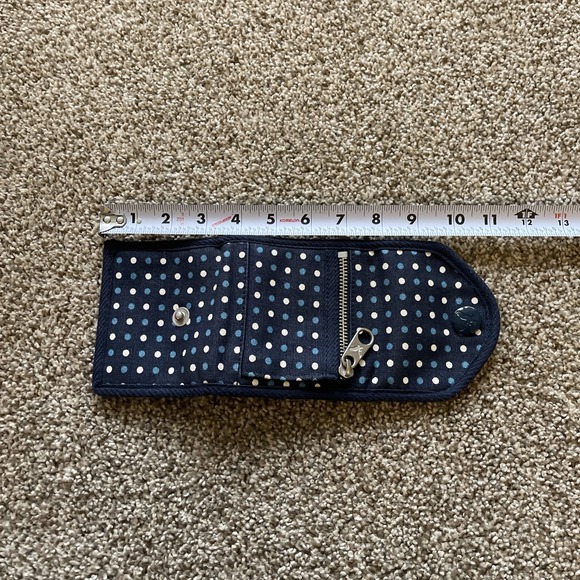 American Eagle Y2k Preppy Trifold Wallet Card Holder Snap Zip Polkadot 00s Vtg - Picture 7 of 10